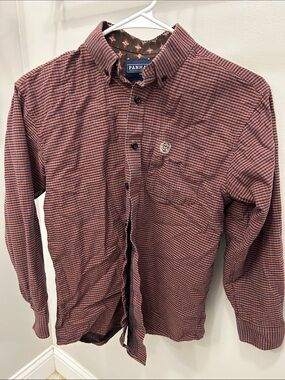 Panhandle Slim Men's Burgundy and Navy Micro-Stripe Button-Down Shirt